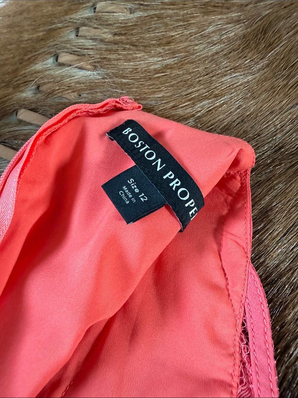 Boston Proper Coral Pink Lace & Pleated Maxi Dress - Picture 8 of 10